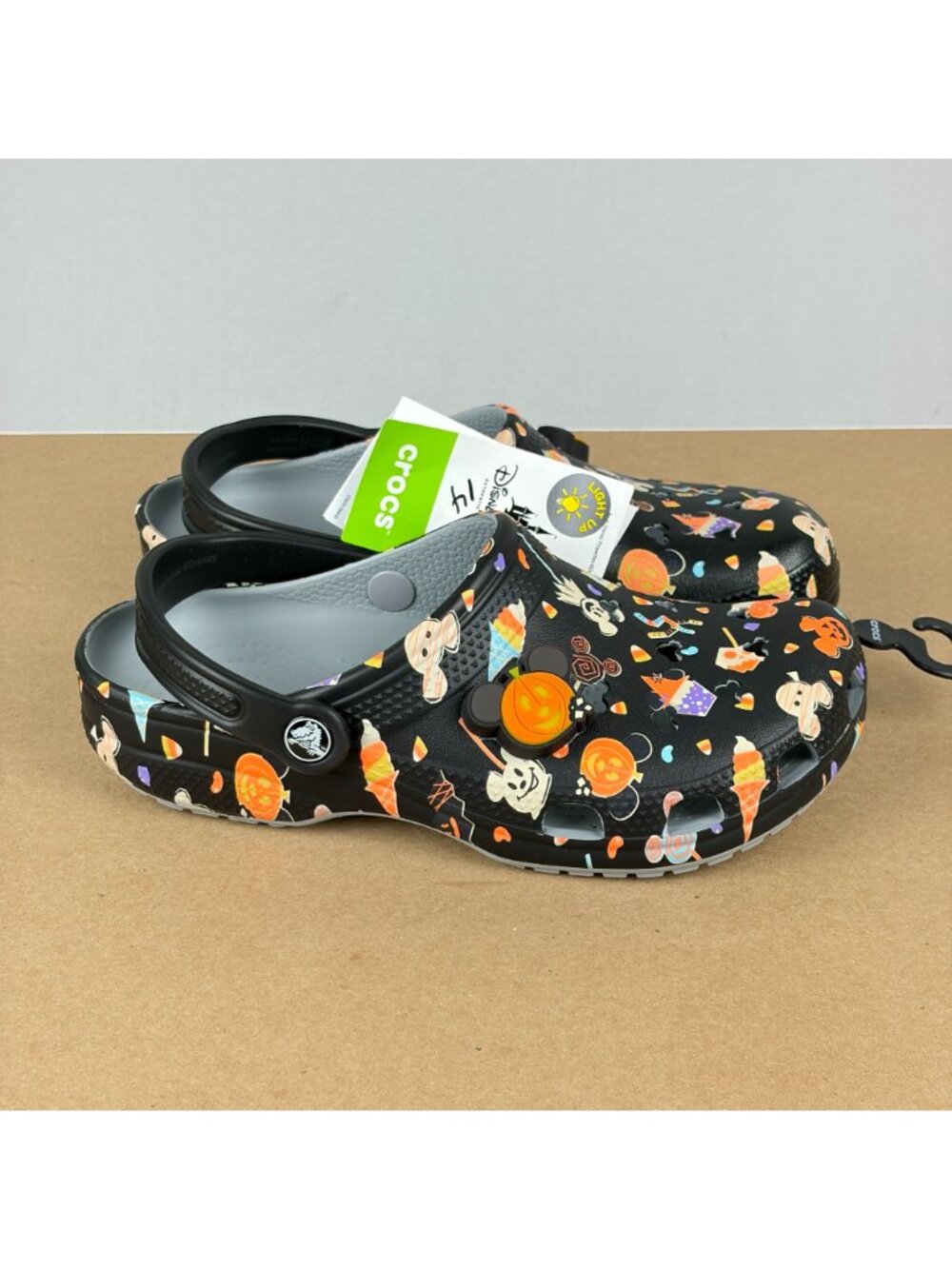 Crocs Disney Parks Classic Mickey Halloween Sandals Womens 8 Light Up Black - Picture 3 of 12